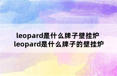 leopard是什么牌子壁挂炉 leopard是什么牌子的壁挂炉